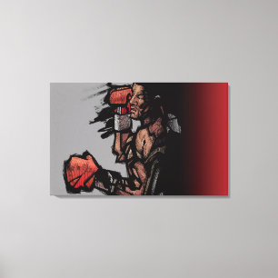 Boxer ligt neer canvas afdruk