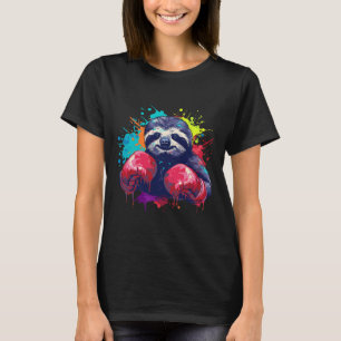 Boxer Luiaard Met Bokshandschoenen Kickboksen Funn T-shirt