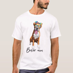 Boxer mama Dog Tie Dye Bandana Sunbril Moeder's T-shirt