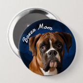 Boxer mama met blauwe achtergrond Button (Voorkant /achterkant)