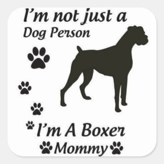 Boxer mama vierkante sticker