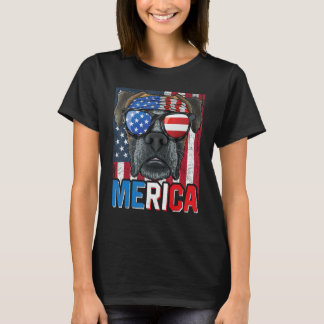Boxer Merica Flag 4 juli Dog American Puppy P T-shirt