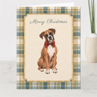 Boxer Merry Christmas Tartan Kaart
