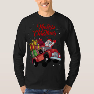 Boxer met kerstman in Red Truck Dog T-shirt