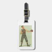  Boxer met Long Green Trunks Bagagelabel (Voorkant verticaal)