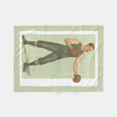 Boxer met Long Green Trunks Fleece Deken (Voorkant (Horizontaal))