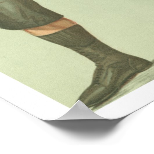 Boxer met Long Green Trunks Poster (Hoek)