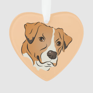Boxer Mix Graphic Dog Portret Ornament
