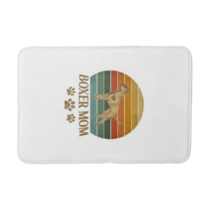 Boxer Moeder Hond Retro Zonsondergang Pootafdrukke Badmat