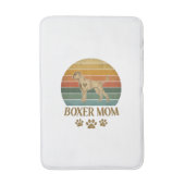 Boxer Moeder Hond Retro Zonsondergang Pootafdrukke Badmat (Voorkant Verticaal)