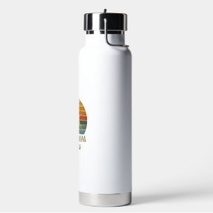 Boxer Moeder Hond Retro Zonsondergang Pootafdrukke Waterfles
