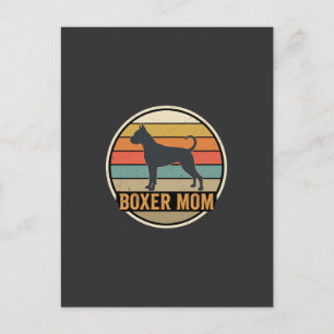 Boxer Moeder Retro Zonsondergang Hond Briefkaart