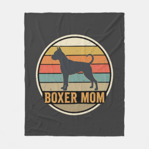 Boxer Moeder Retro Zonsondergang Hond Fleece Deken