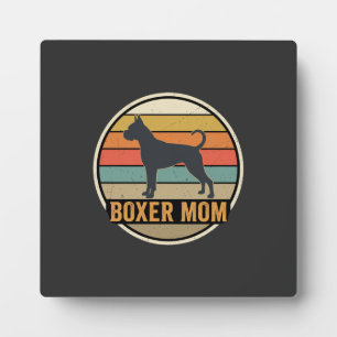 Boxer Moeder Retro Zonsondergang Hond Fotoplaat