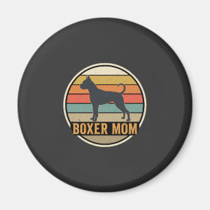 Boxer Moeder Retro Zonsondergang Hond Magneet