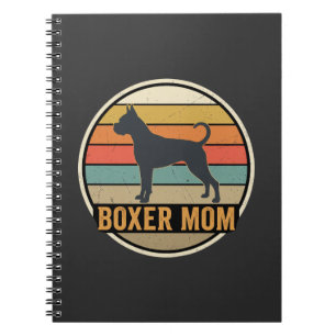 Boxer Moeder Retro Zonsondergang Hond Notitieboek