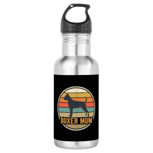 Boxer Moeder Retro Zonsondergang Hond Waterfles