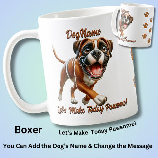 Boxer - Naam hond toevoegen, tekst wijzigen Koffiemok