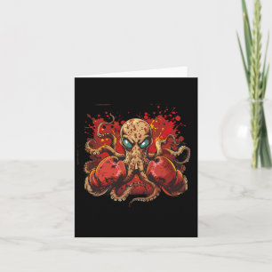 Boxer Octopus Lover Ocean Zee Creature Funny Boxin Kaart