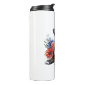 Boxer onder de bloemen in Waterverf Thermosbeker (Gedraaid links)
