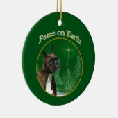 Boxer Peace Keramisch Ornament (Rechts)