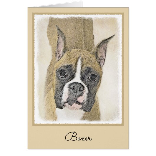 Boxer Peinture - Cute Original Chien Art (Devant)