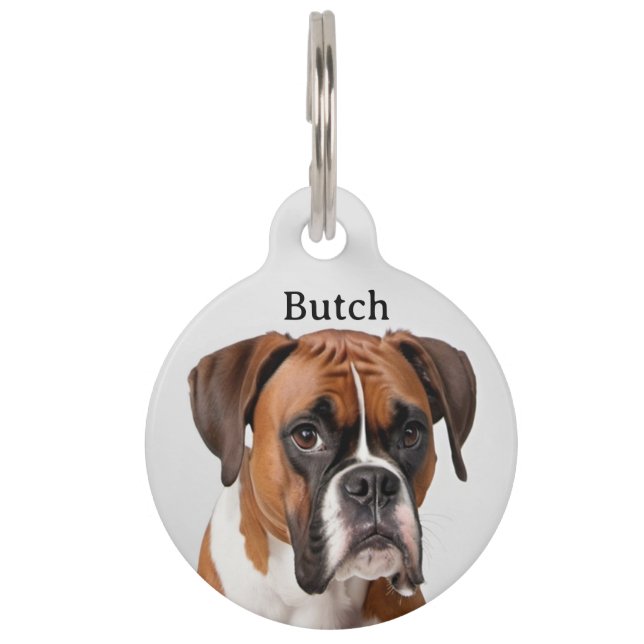 Boxer Personaliseer Pet ID Tag Huisdierpenning (Voorkant)