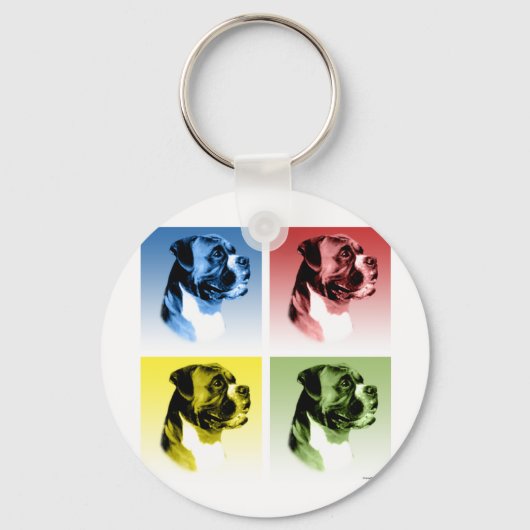 Boxer Pop Kunst Sleutelhanger (Voorkant)