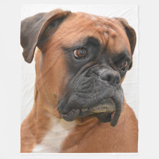 Boxer Portrait Fleece Deken (Voorkant)