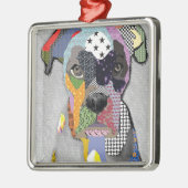 Boxer Portrait Metalen Ornament (Links)