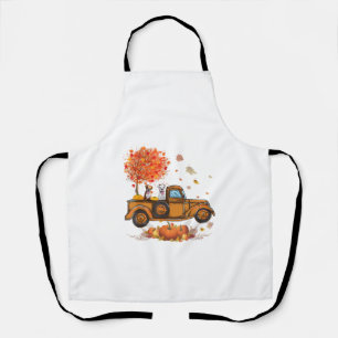 Boxer Pumpkins Truck Autumn Leaf Herfst Thanksgivi Schort