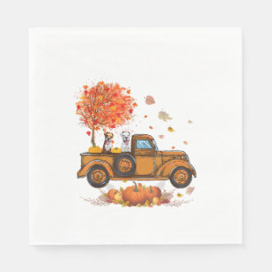 Boxer Pumpkins Truck Autumn Leaf Herfst Thanksgivi Servet