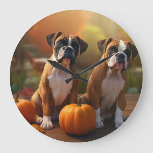 Boxer Pup Autumn Delight Pompoen Grote Klok