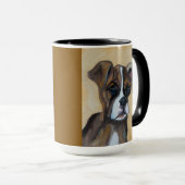 Boxer Pup | Mug à deux tons, 15 oz (Devant droit)