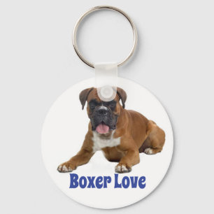 Boxer Puppies Hond Blauw Liefde Sleutelhanger