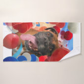 Boxer Puppy Chien BOOM TEMPS À BOXERVILLE (Serviette de bain)