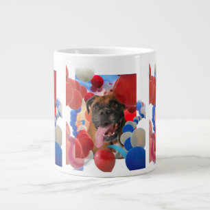 Boxer Puppy Dog "BOOM TIME IN BOXERVILLE" Extra Grote Beker