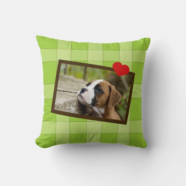 Boxer Puppy Dog  Pillow Kussen (Voorkant)