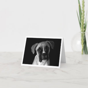 Boxer Puppy Dog Zwart-wit Notecard Kaart