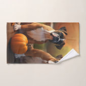 Boxer Puppy Herfst Delight Pompoen Bad Handdoek (Handdoek)
