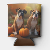 Boxer Puppy Herfst Delight Pompoen Blikjeskoeler (Voorkant)