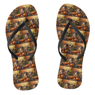 Boxer Puppy Herfst Delight Pompoen Teenslippers