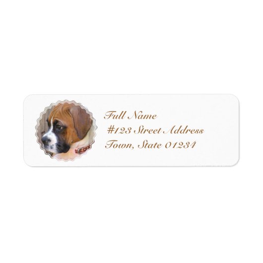 Boxer Puppy Hond Mailing Labels (Voorkant)