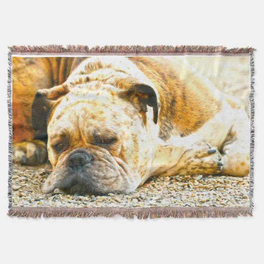 Boxer Puppy Hond Water Kleur Olieverf Kunst Deken (Voorkant)