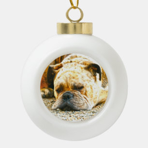 Boxer Puppy Hond Water Kleur Olieverf Kunst Keramische Bal Ornament