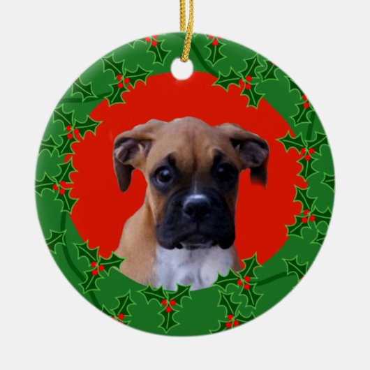 Boxer puppy kerst ornament (Voorkant)