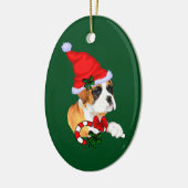 Boxer Puppy Kerstmis Keramisch Ornament (Links)