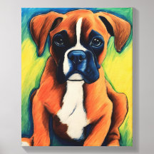 Boxer puppy krijt kunst foto tegel canvas