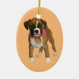 Boxer Puppy Oval Ornament