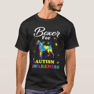 Boxer Puzzle Autism Awareness T Autistic Hondenlie T-shirt